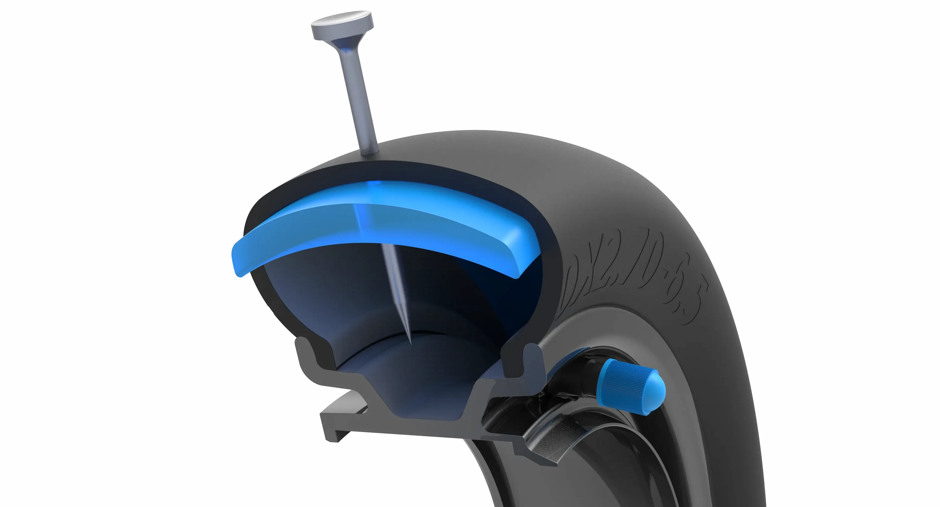 ePF-2-PRO_schlauchloser-selbstreparierender-Reifen Schlauchloser, selbstreparierender Reifen des ePF-2 PRO Elektrorollers – pannensicherer und wartungsarmer Reifen für komfortable und zuverlässige Fahrt im urbanen Alltag