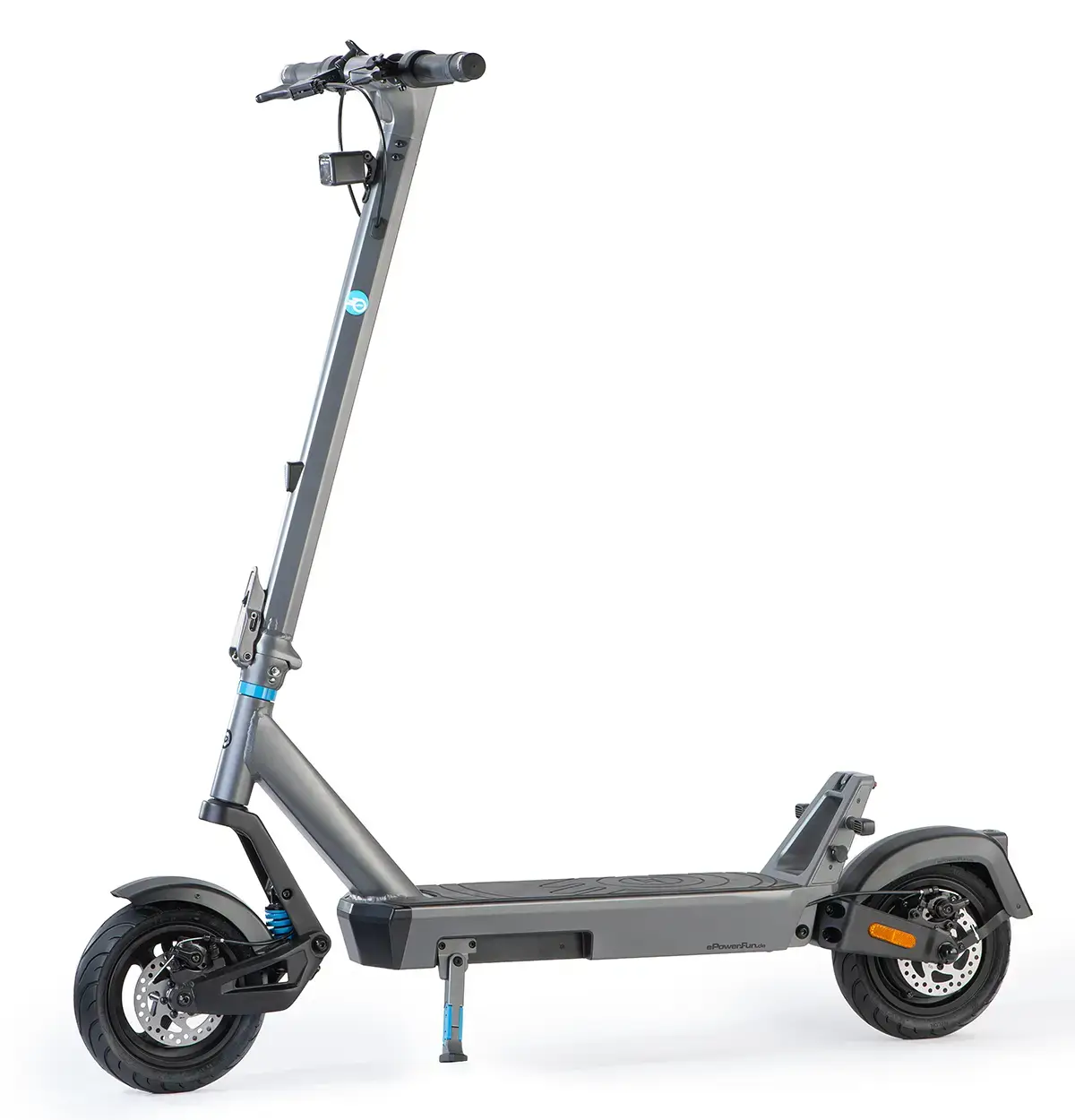 ePF PULSE+ Elektroroller in Seitenansicht – klappbarer E-Scooter mit Straßenzulassung, starker Motorleistung und großer Reichweite für nachhaltige Elektromobilität und urbane Pendler