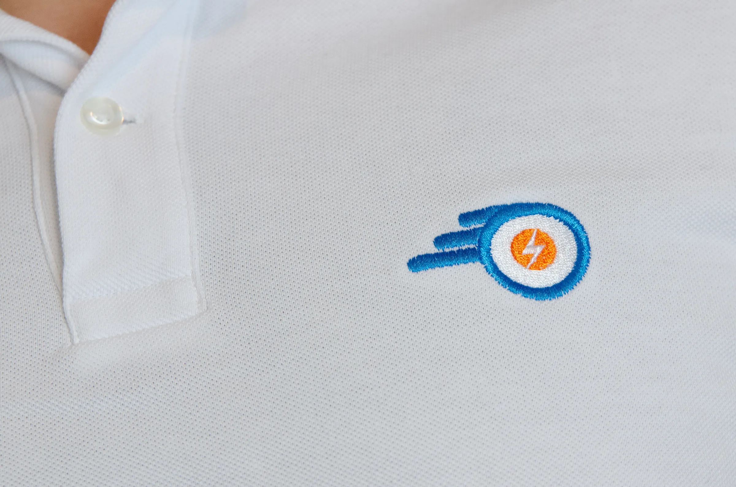 Poloshirt ePF-Logo-Stick, weiß (Bio-Baumwolle)