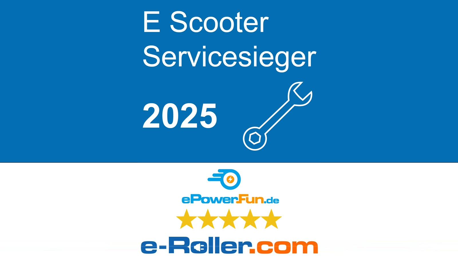 E-Scooter Servicesieger 2025 – Auszeichnung für guten Kundenservice des E-Roller Herstellers