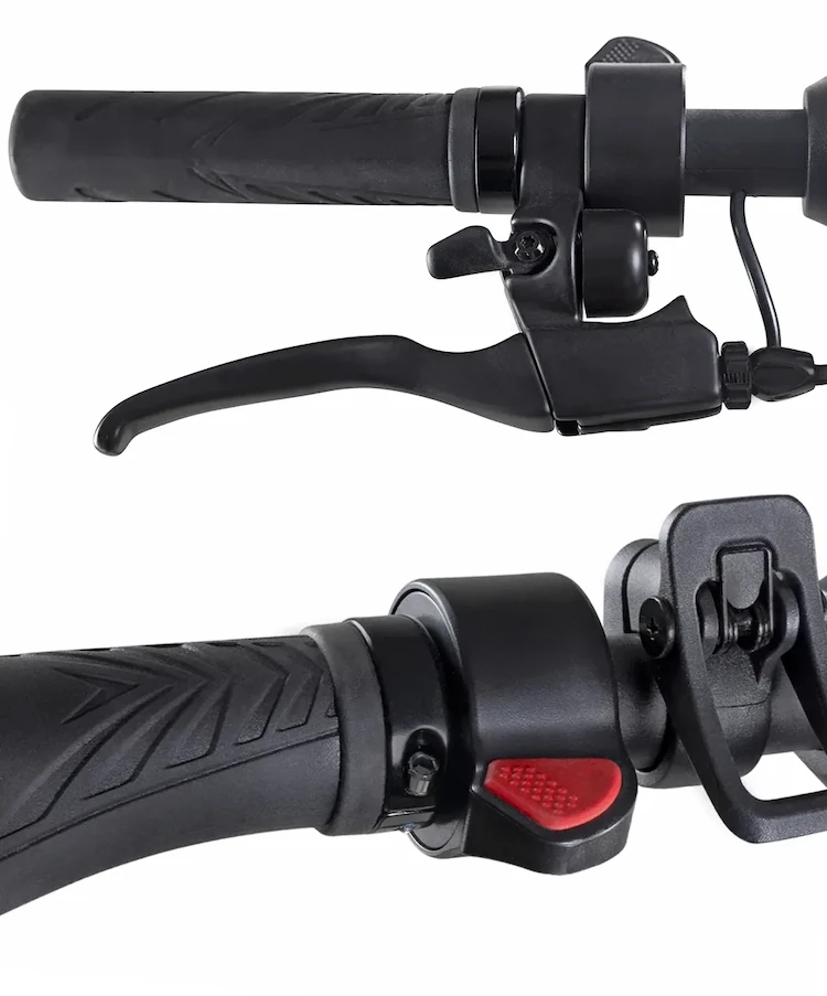 Bremshebel am Lenker des ePF-2 Elektrorollers – ergonomisch platzierte Handbremse für sicheres Fahren mit klappbarem E-Scooter und Straßenzulassung