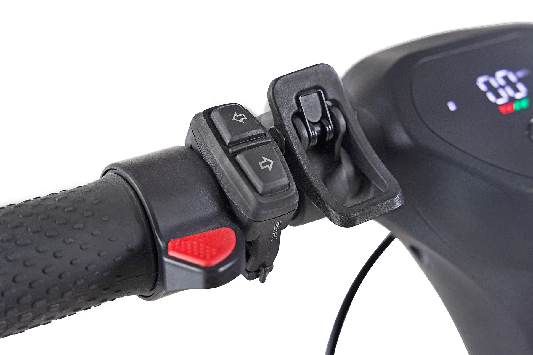 Blinkerschalter am Lenkrad des ePF-2 Elektrorollers – praktische Steuerung für sichere Richtungsanzeige bei klappbarem E-Scooter mit Straßenzulassung