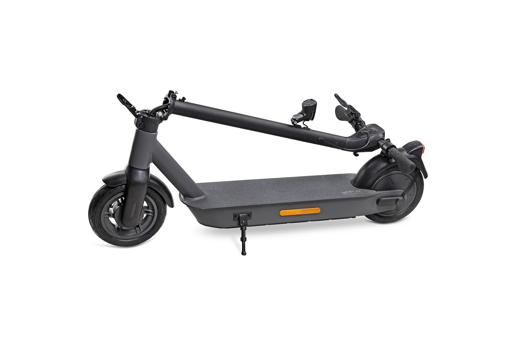 Zusammengeklappter ePF-2 Elektroroller – platzsparender, klappbarer E-Scooter mit Straßenzulassung für einfachen Transport und flexible urbane Mobilität