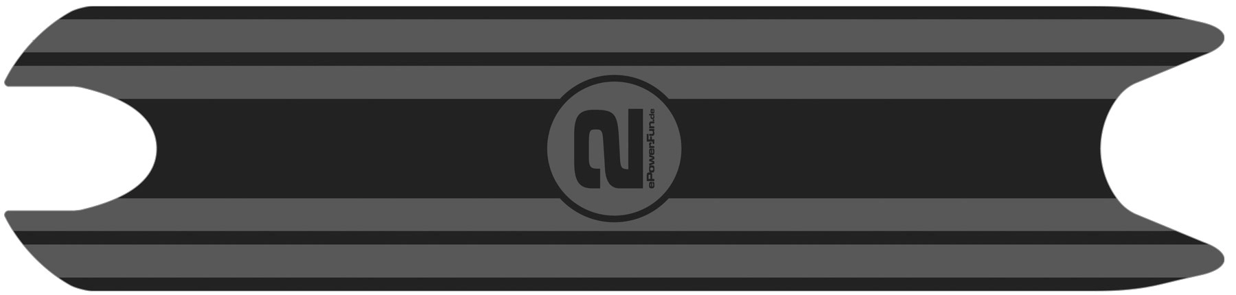 ePF-2 Griptape M-Racing – matte schwarze Trittmatte mit Racing-Design und subtilem Logo, selbstklebendes Grip-Tape für besseren Halt auf klappbarem Elektroroller.