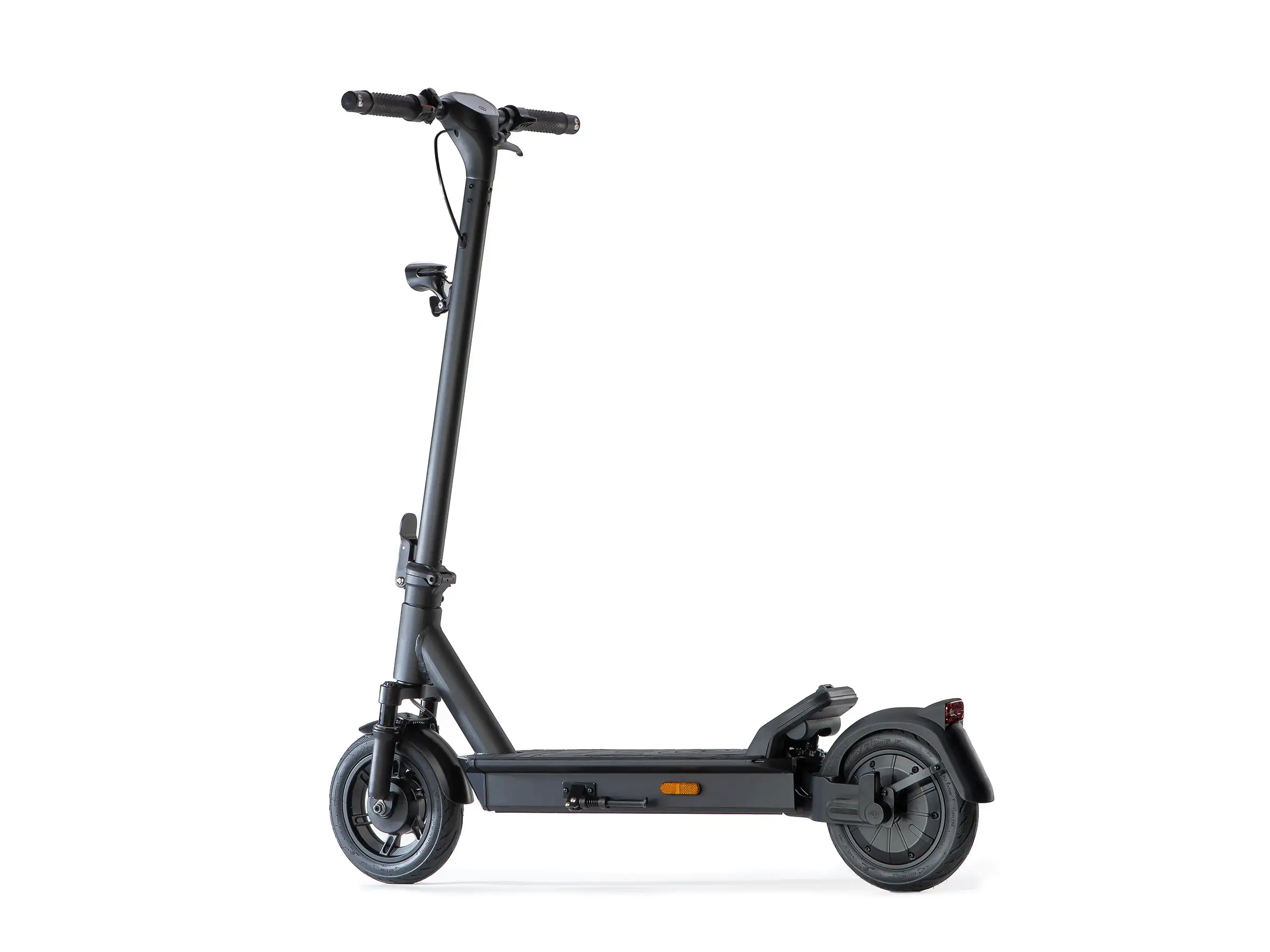 ePF-2 PRO Elektroroller in seitlicher Rückansicht – leistungsstarker E-Scooter mit modernem Design, großem Trittbrett und integriertem Rücklicht für sichere Fahrten