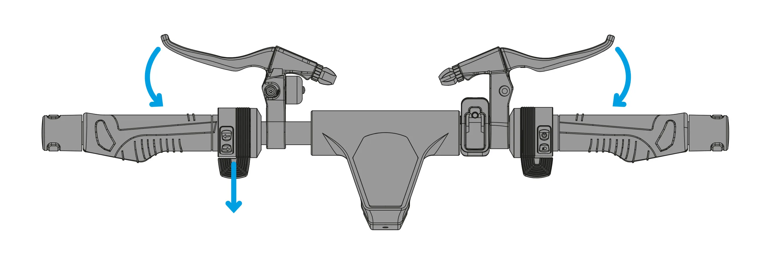 ePF-PULSE_Lenker_Illustration Lenker des ePF PULSE+ Elektrorollers – ergonomischer Griff für optimale Kontrolle und komfortables Fahren bei klappbarem E-Scooter mit Straßenzulassung