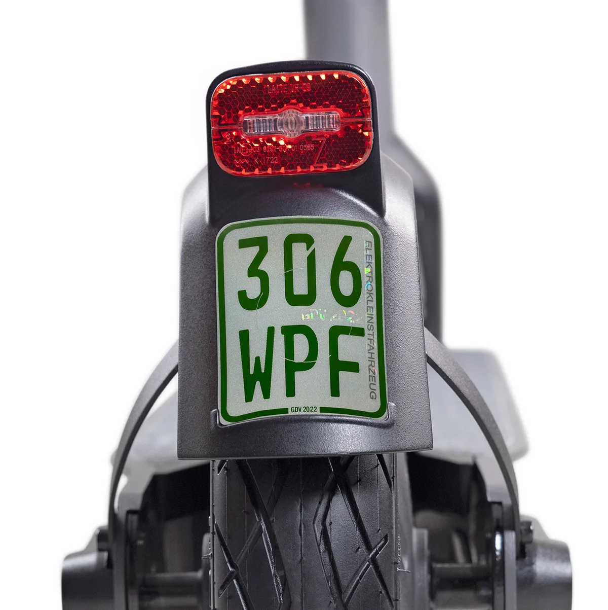 ePF-2_Kennzeichenhalter Kennzeichenhalter am ePF-2 Elektroroller – stabiler Halter für das Nummernschild, passend für E-Scooter mit Straßenzulassung